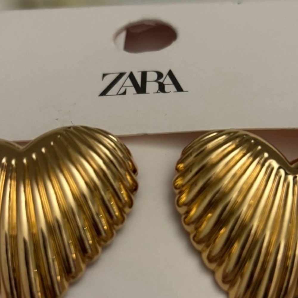 Zara Gold Plated Heart Chunky Earrings